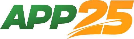app 25 logo in teal style for homepage